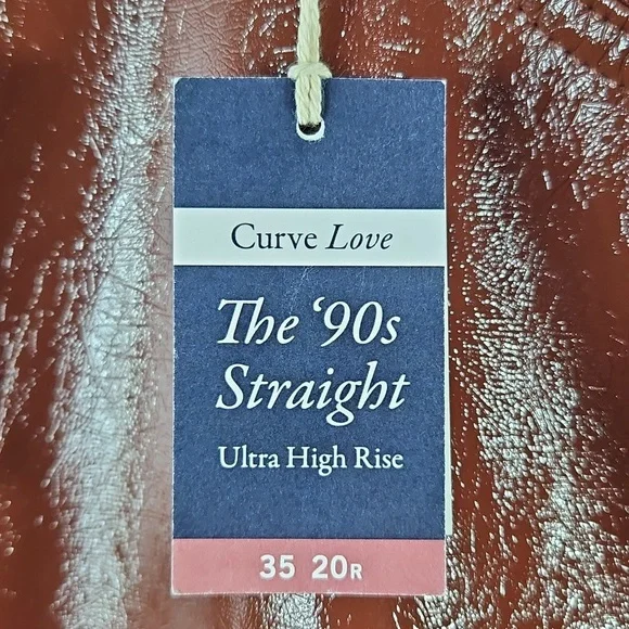 Abercrombie & Fitch Brown Vegan Leather 90's Straight High Rise Pants Size 35/20 - Picture 5 of 8